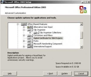 Instalare Digital Certificate for VBA Projects