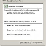 Certificate Information - General